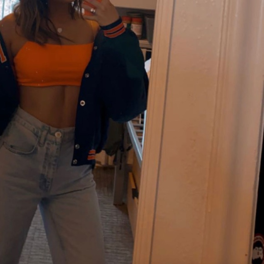 Princess Polly Orange Neon Spaghetti Strapped Crop Tank